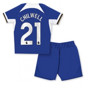 Chelsea Ben Chilwell #21 Replica Home Stadium Kit for Kids 2023-24 Short Sleeve (+ pants)
